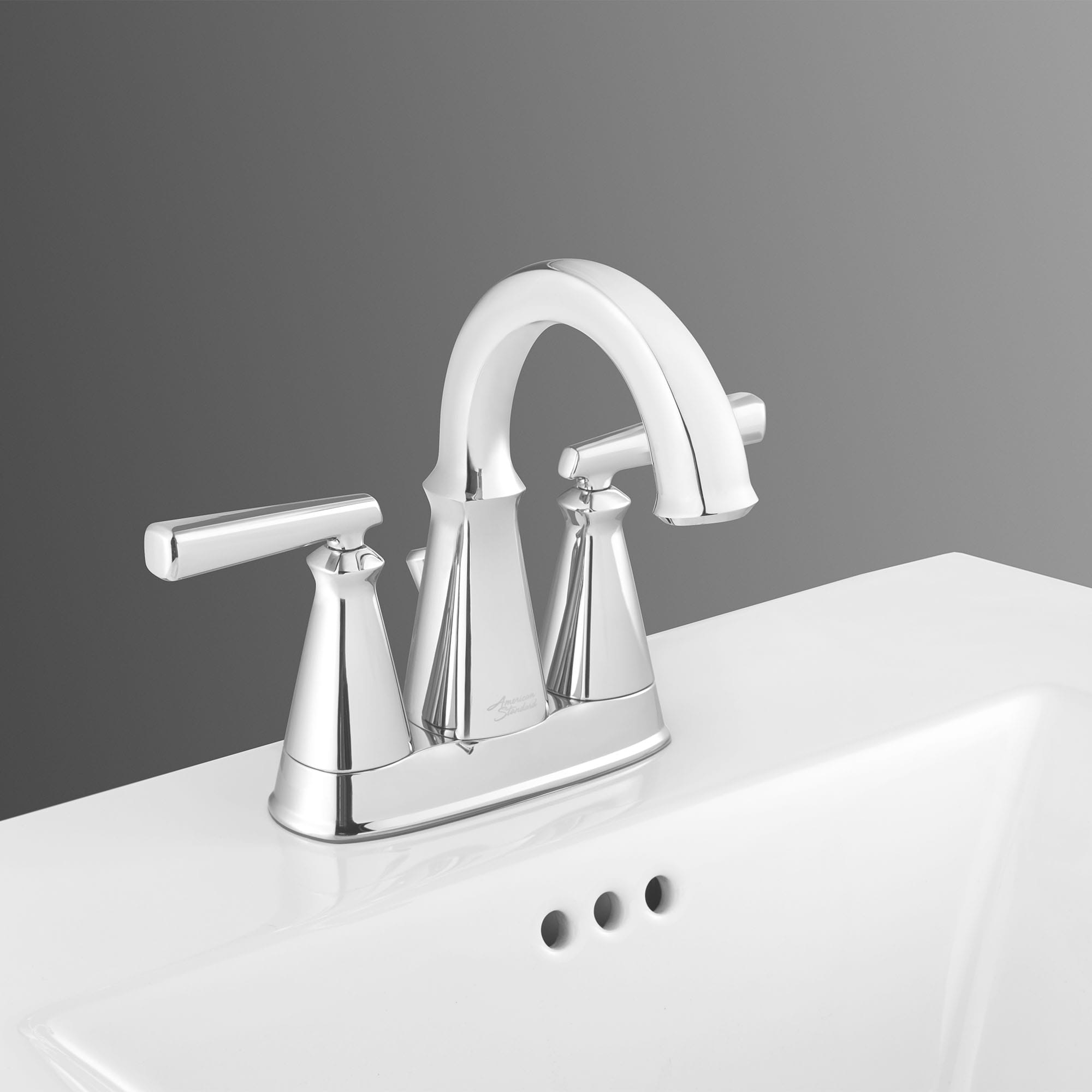Edgemere 4 Inch Centerset 2 Handle Bathroom Faucet 12 gmp 45 L min With Lever Handles CHROME